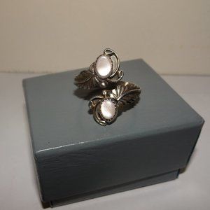 RB Running Bear 925 SS Moonstone Bypass Ring 2 Szs